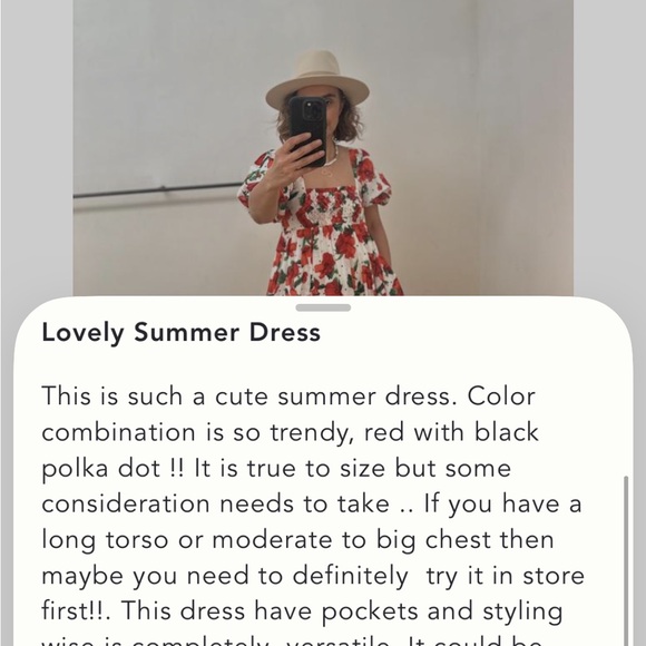 Great condition size M Maeve Red and White Floral Mini Dress. Babydoll. Smocked - Picture 16 of 16